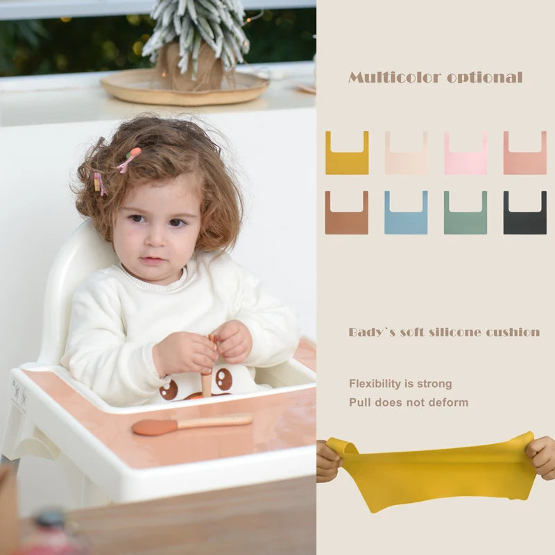 JOY_High Chair Custom Pure Color Placemat Feeding Solid Food Dining Plate Placemat