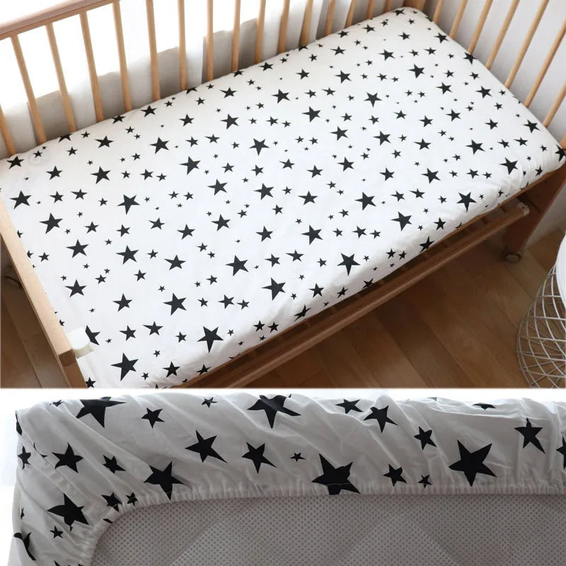 Little one_130x70cm 100% Cotton Baby Crib Fitted Sheet For Newborn