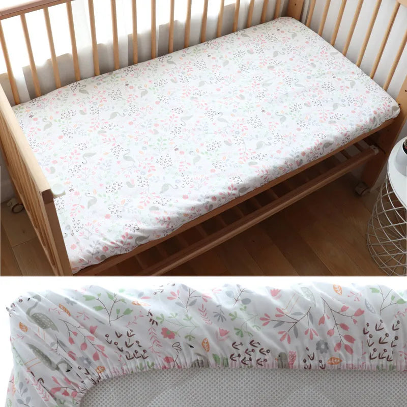 Little one_130x70cm 100% Cotton Baby Crib Fitted Sheet For Newborn