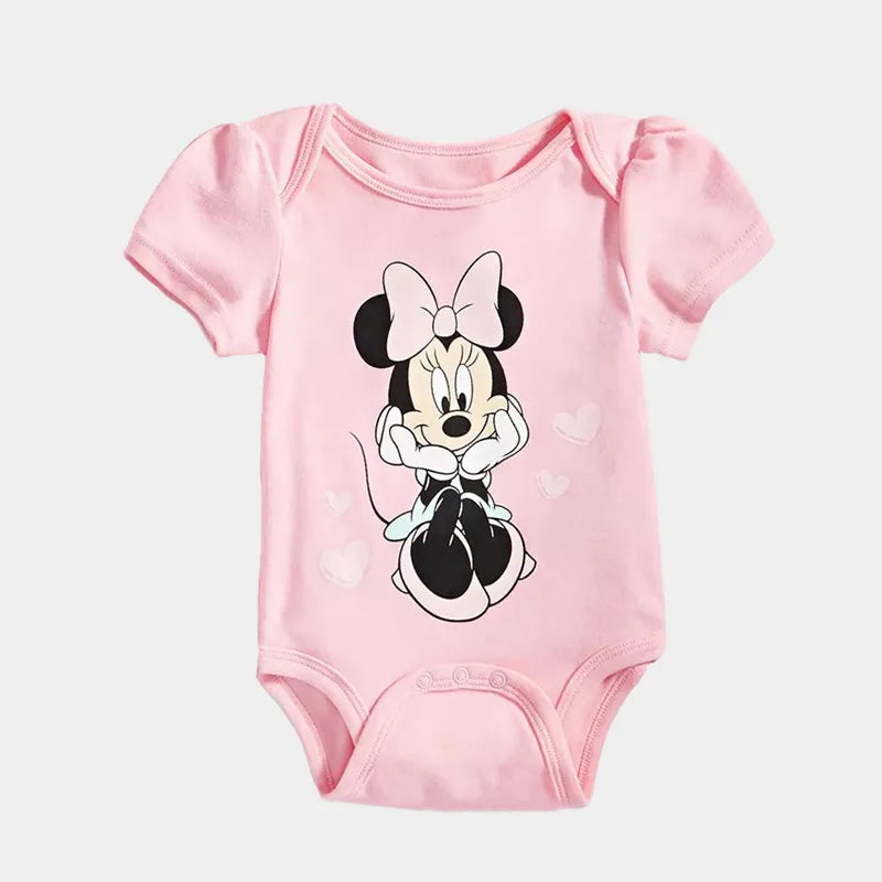 3Pcs Lovely Infant Minnie Printed Bodysuits