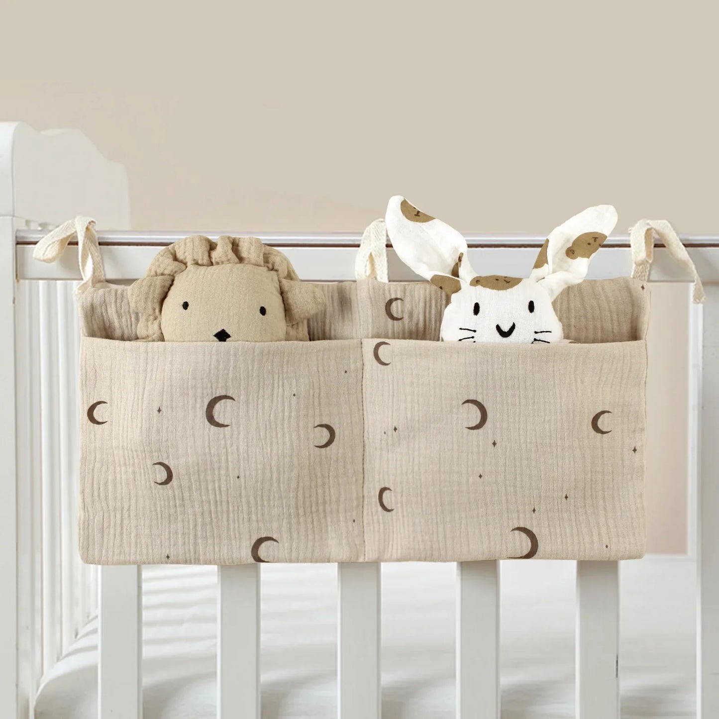 JOY_Cotton Bedside Diaper Bag Cute Baby Item Nappy Storage Bag