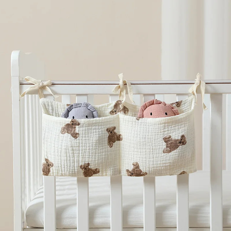 JOY_Baby Bedside Storage Bag Baby Crib Organizer Hanging Bag for Baby Multi-Purpose Newborn Bed Hanging Diaper Toy Tissue