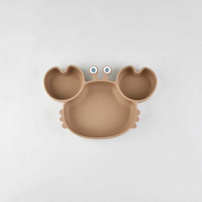 little one _Baby Safe Silicone Dining Plate Suction Cartoon Children Dishes