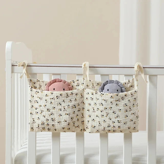 JOY_Cotton Bedside Diaper Bag Cute Baby Item Nappy Storage Bag