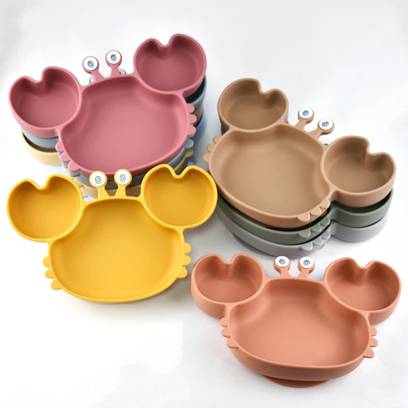 little one _Baby Safe Silicone Dining Plate Suction Cartoon Children Dishes