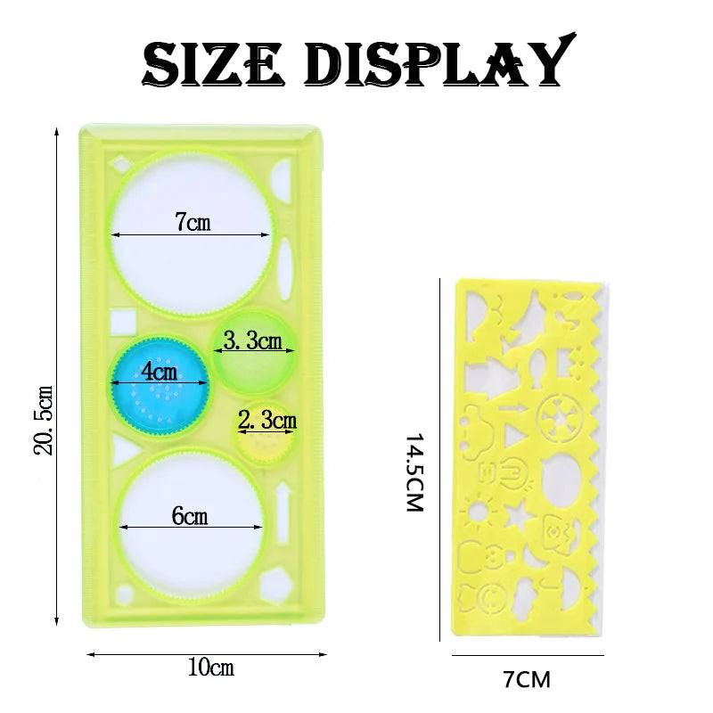 Geometry Spirograph Drawing Stencils Set Painting Template