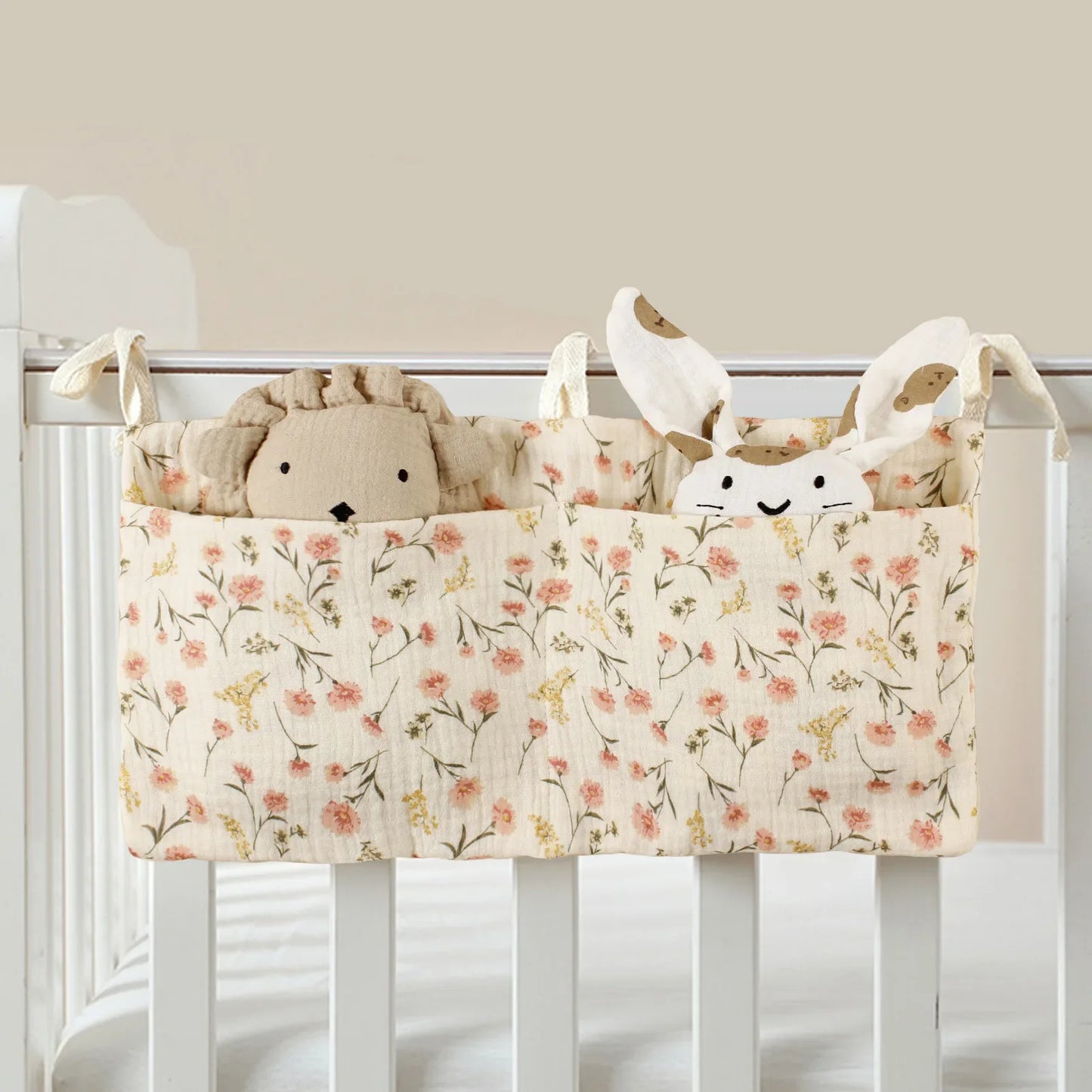 JOY_Cotton Bedside Diaper Bag Cute Baby Item Nappy Storage Bag