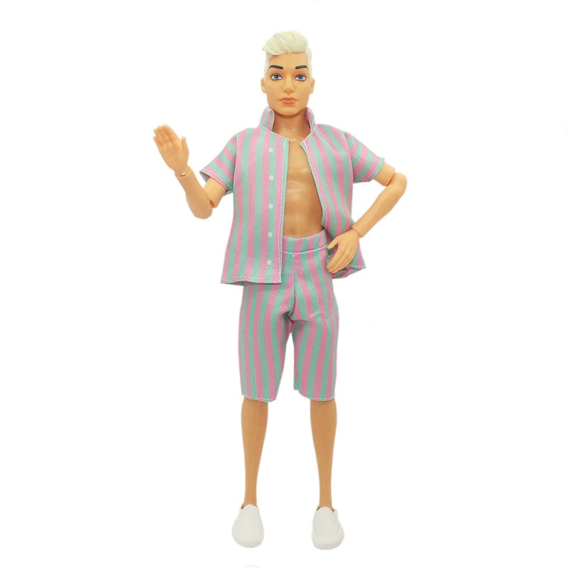 Barbei _New 30cm Height Female/ Male Doll with Clothes Suit Dress Up Toys for Children