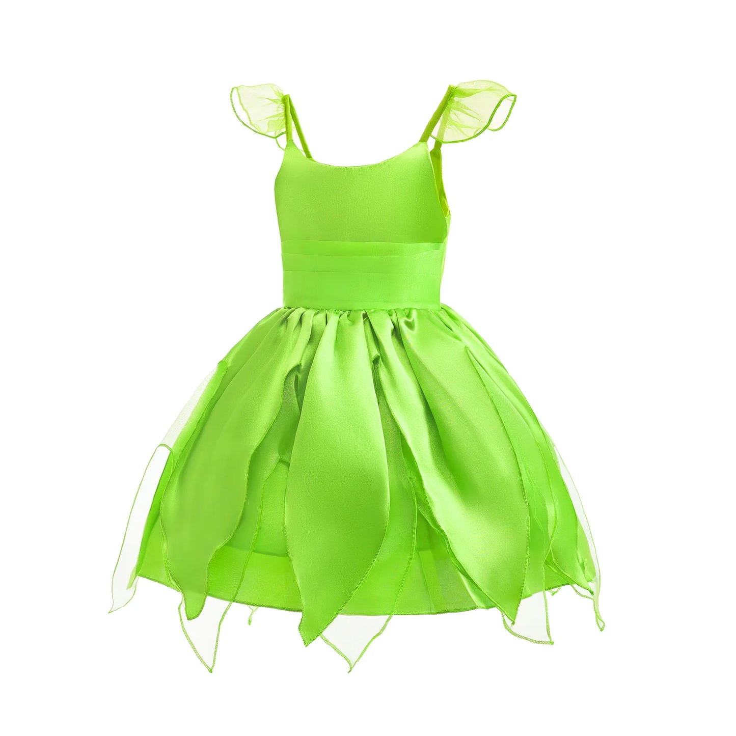Bird_ Fairy Tinker Bell Dress for Girls Princess Costume Kids Cosplay Green Flower Fairy Elf Wings