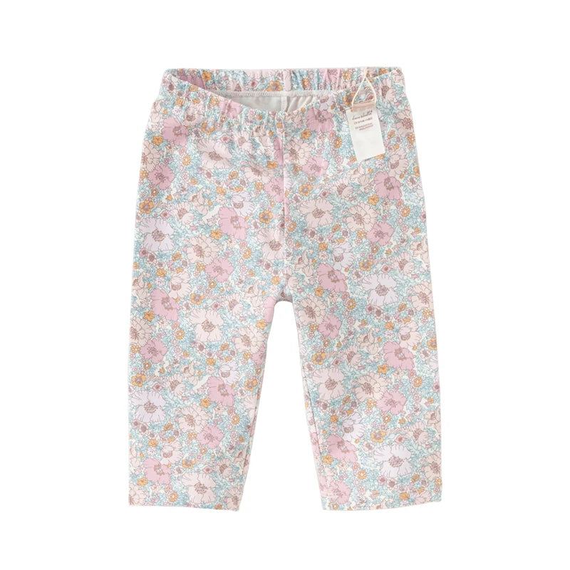 Bird_ Summer Baby Girls Seven-Point Pants Floral Breathable children Pants Soft Cotton Kid Pants DB2240575