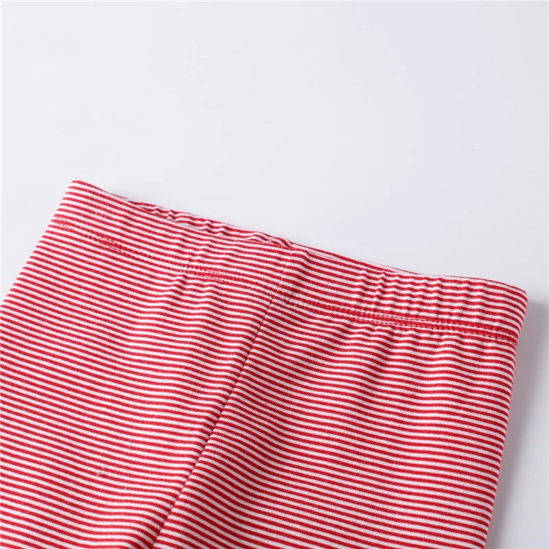Bird_ New Girls Leggings Pants  Unicorns Embroidery Striped Children's Clothing Skinny