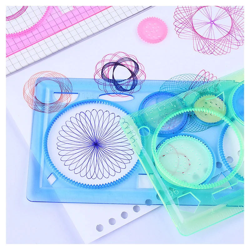 Geometry Spirograph Drawing Stencils Set Painting Template