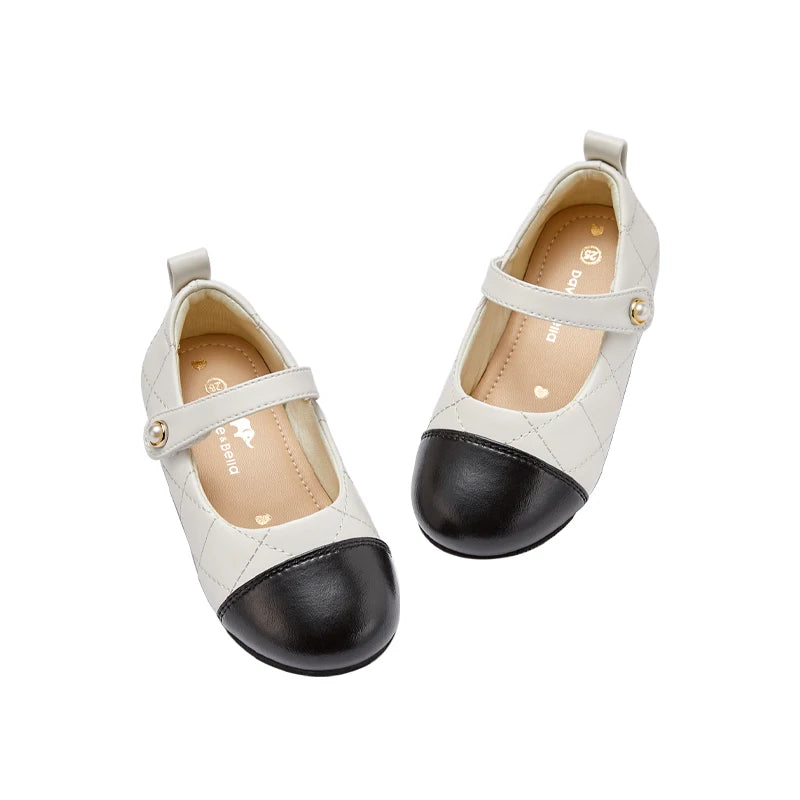 Joy_ Beige Children Leather Shoes for Girls Kids