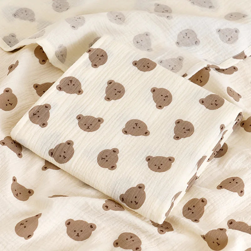 Joy_Cotton Muslin Cute Cartoon Printing Baby Swaddle Blanket