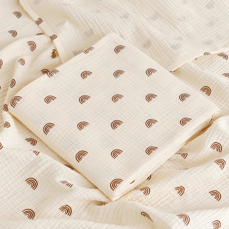 Joy_Cotton Muslin Cute Cartoon Printing Baby Swaddle Blanket