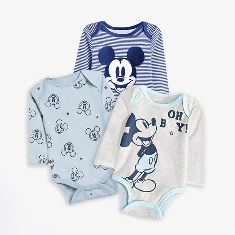 3Pcs Lovely Infant Minnie Printed Bodysuits