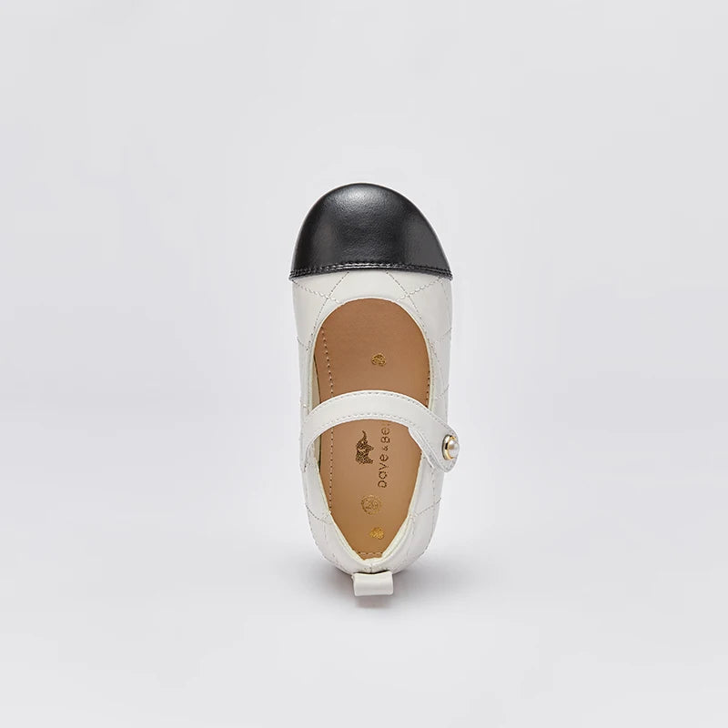 Joy_ Beige Children Leather Shoes for Girls Kids