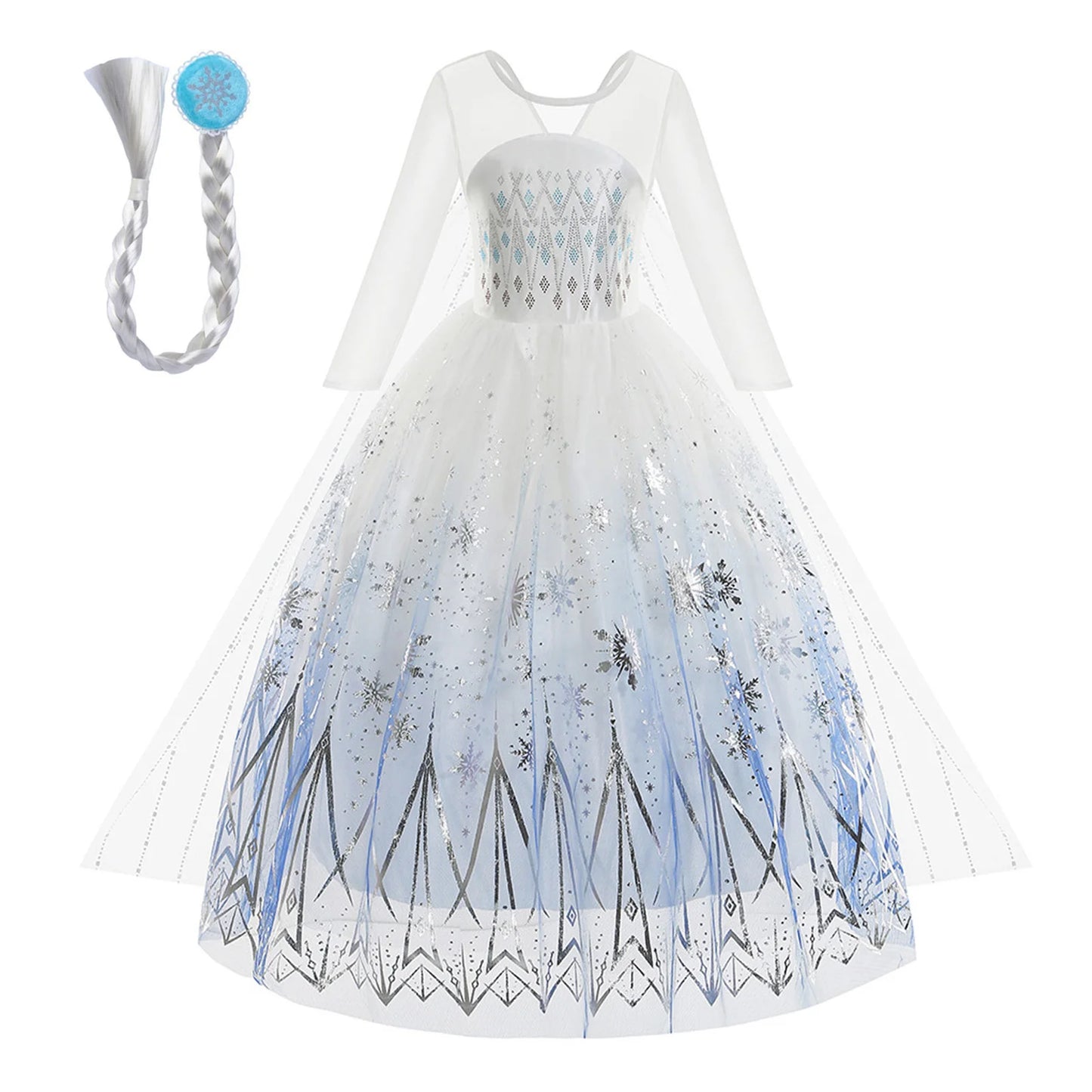 Little one_Disney Frozen 2 White Elsa Princess Dresses for Baby Girls