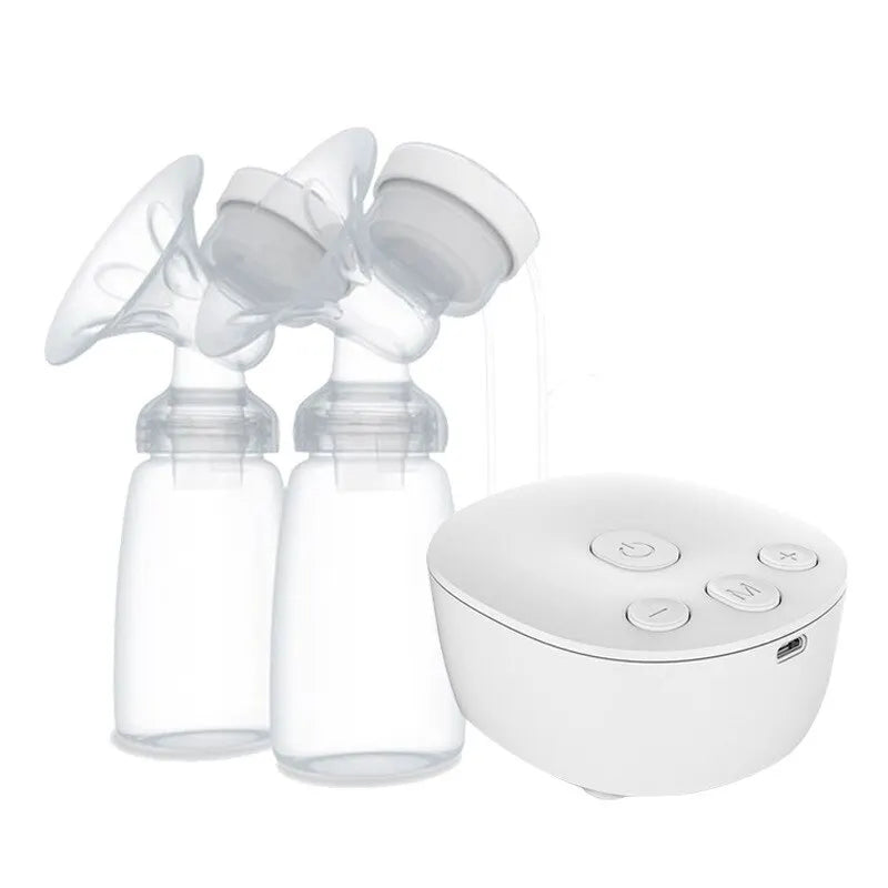 JOY_Double Electric Breast Pump USB Electric Breast Pump With Baby Milk Bottle Cold Heat Pad BPA Free Powerful Breast Pumps