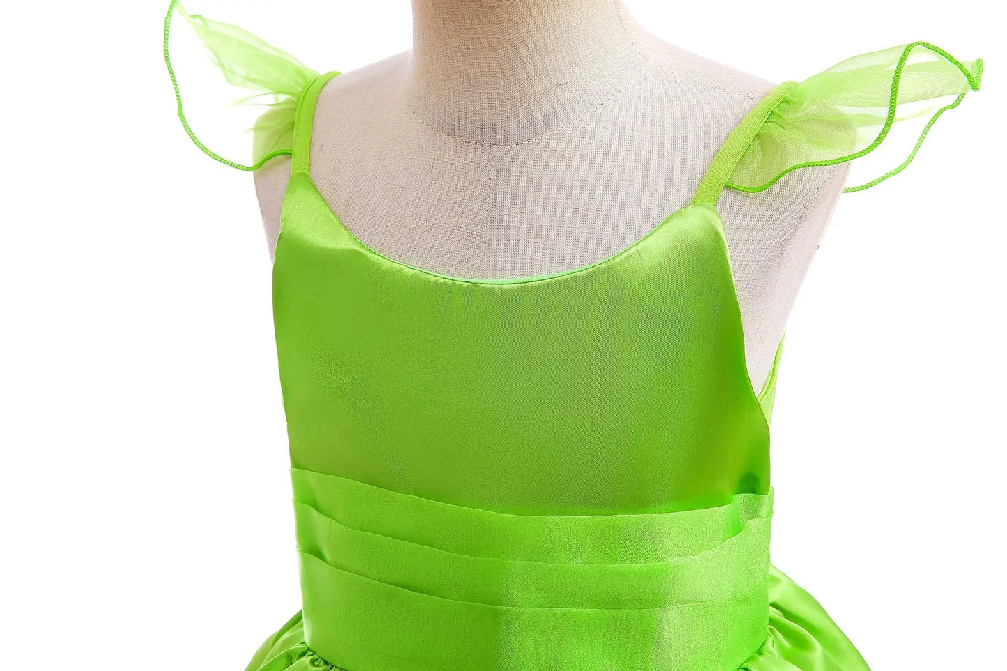 Bird_ Fairy Tinker Bell Dress for Girls Princess Costume Kids Cosplay Green Flower Fairy Elf Wings