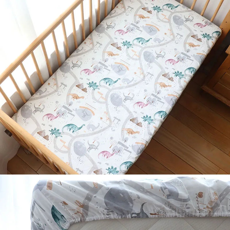 Little one_130x70cm 100% Cotton Baby Crib Fitted Sheet For Newborn