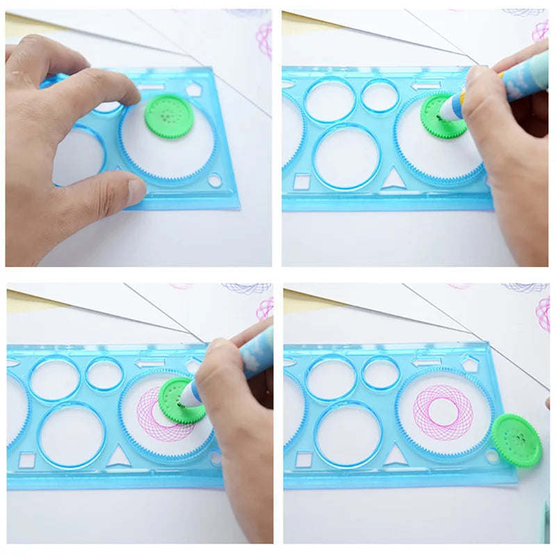 Geometry Spirograph Drawing Stencils Set Painting Template