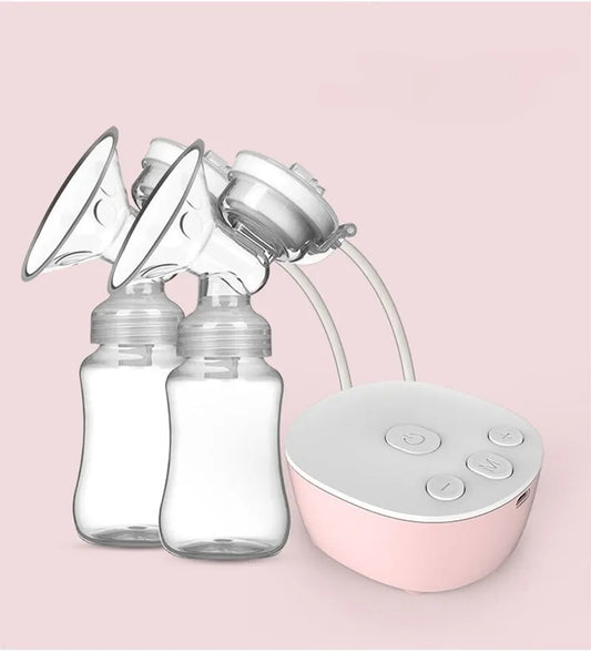 JOY_Double Electric Breast Pump USB Electric Breast Pump With Baby Milk Bottle Cold Heat Pad BPA Free Powerful Breast Pumps