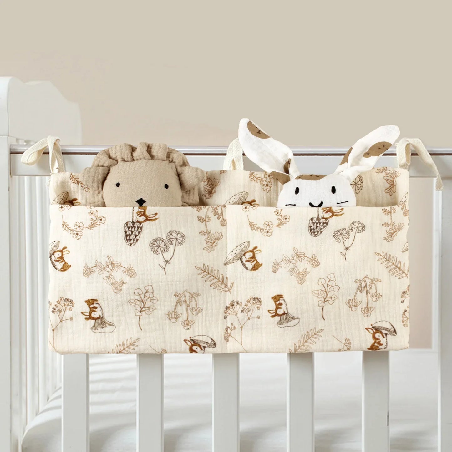 JOY_Cotton Bedside Diaper Bag Cute Baby Item Nappy Storage Bag