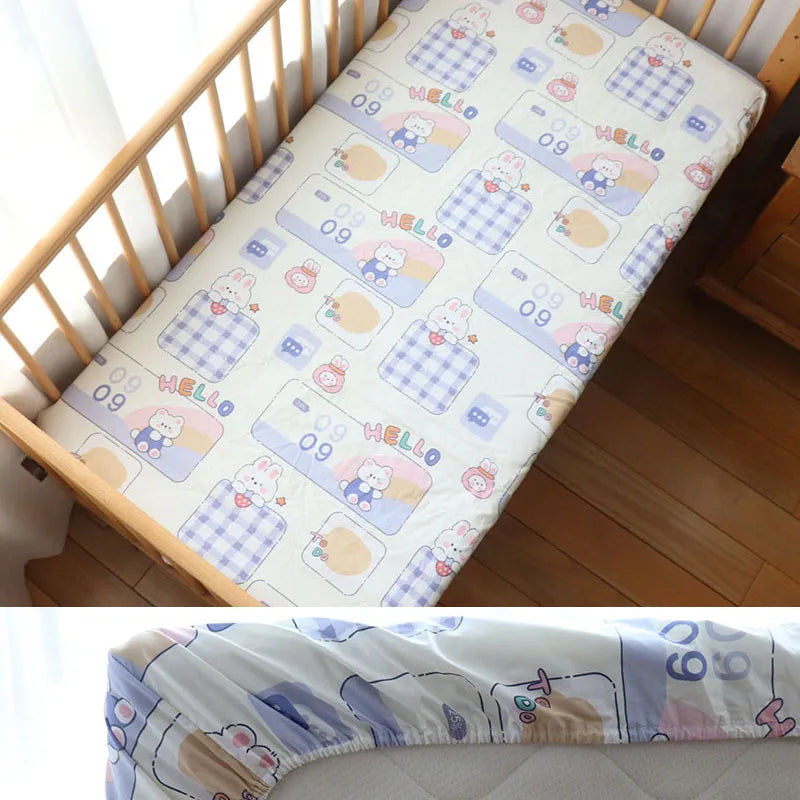 Little one_130x70cm 100% Cotton Baby Crib Fitted Sheet For Newborn