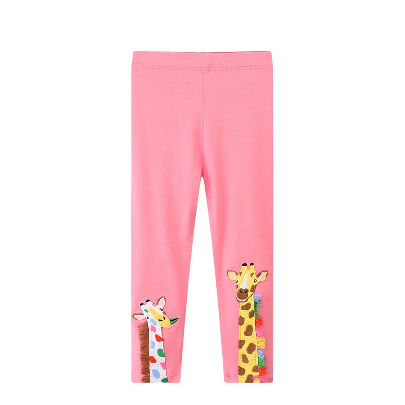 Bird_ New Girls Leggings Pants  Unicorns Embroidery Striped Children's Clothing Skinny