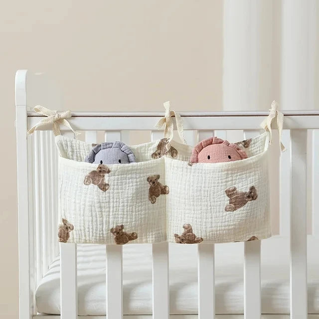 JOY_Cotton Bedside Diaper Bag Cute Baby Item Nappy Storage Bag