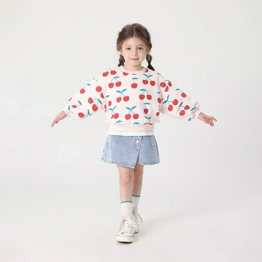 MARY_ Girls Long Lantern Sleeve Sweatshirt