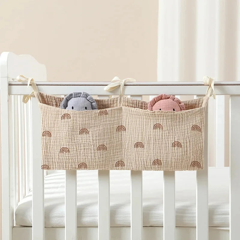 JOY_Cotton Bedside Diaper Bag Cute Baby Item Nappy Storage Bag
