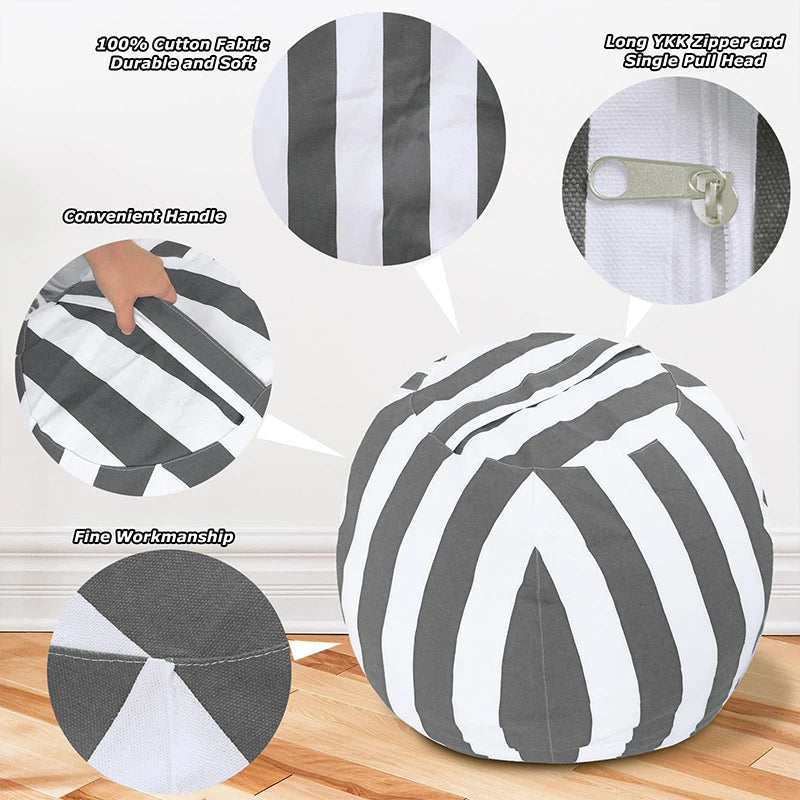 Joy _Printed Children's Plush Toy Storage Beanbag