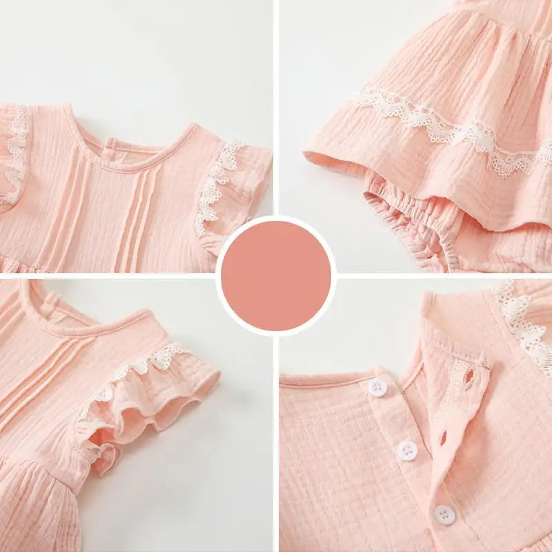 Baby Girl Lace Romper with hat