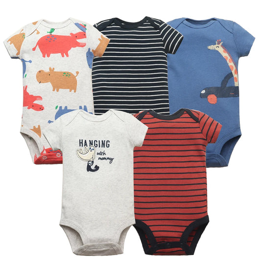 5PCS/Lot Baby Boys& Girls Bodysuits 100% Cotton