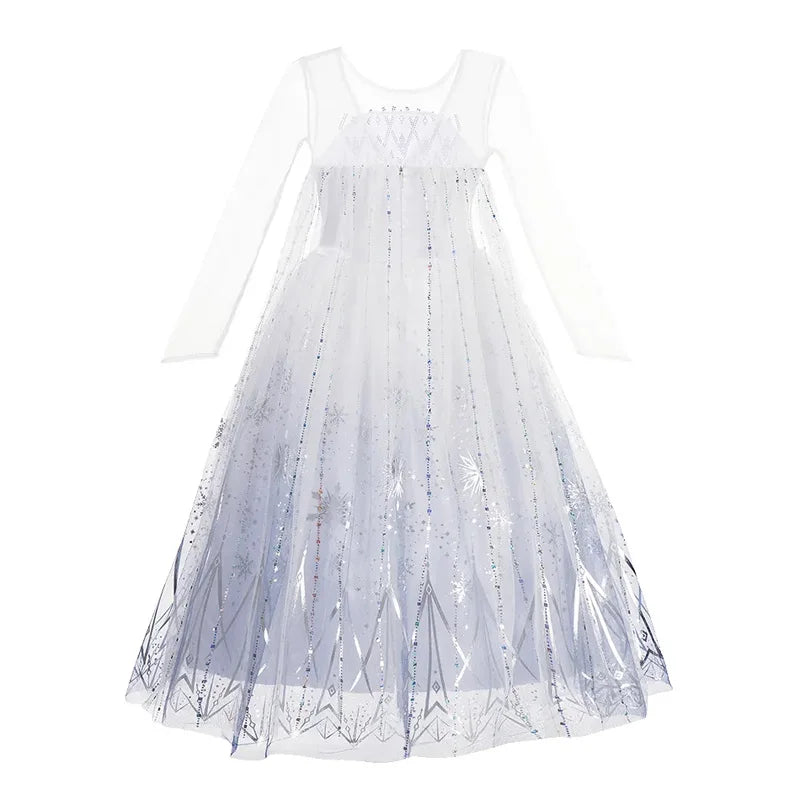 Little one_Disney Frozen 2 White Elsa Princess Dresses for Baby Girls