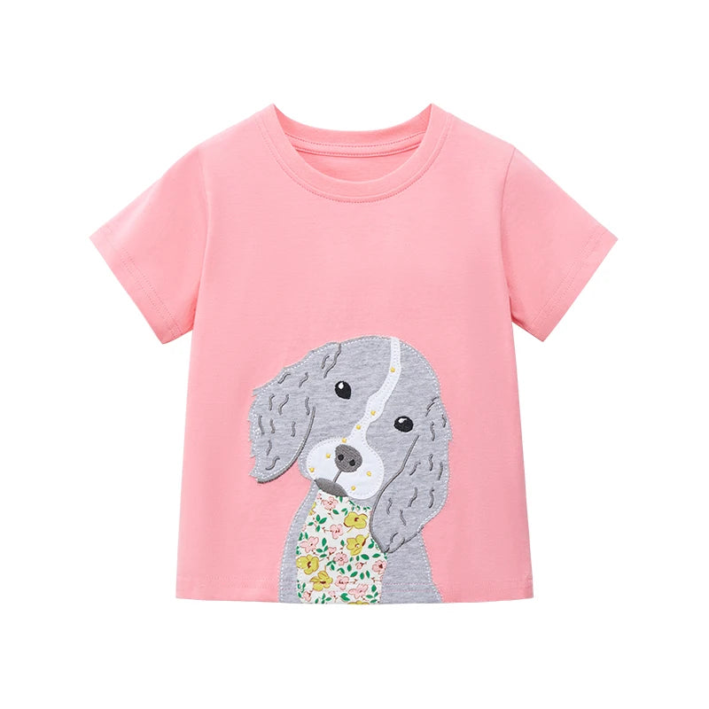 Little one_ Lovely Rabbit Summer Blue Short Sleeves T-shirt