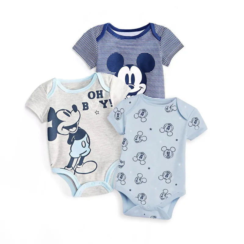 3Pcs Lovely Infant Minnie Printed Bodysuits