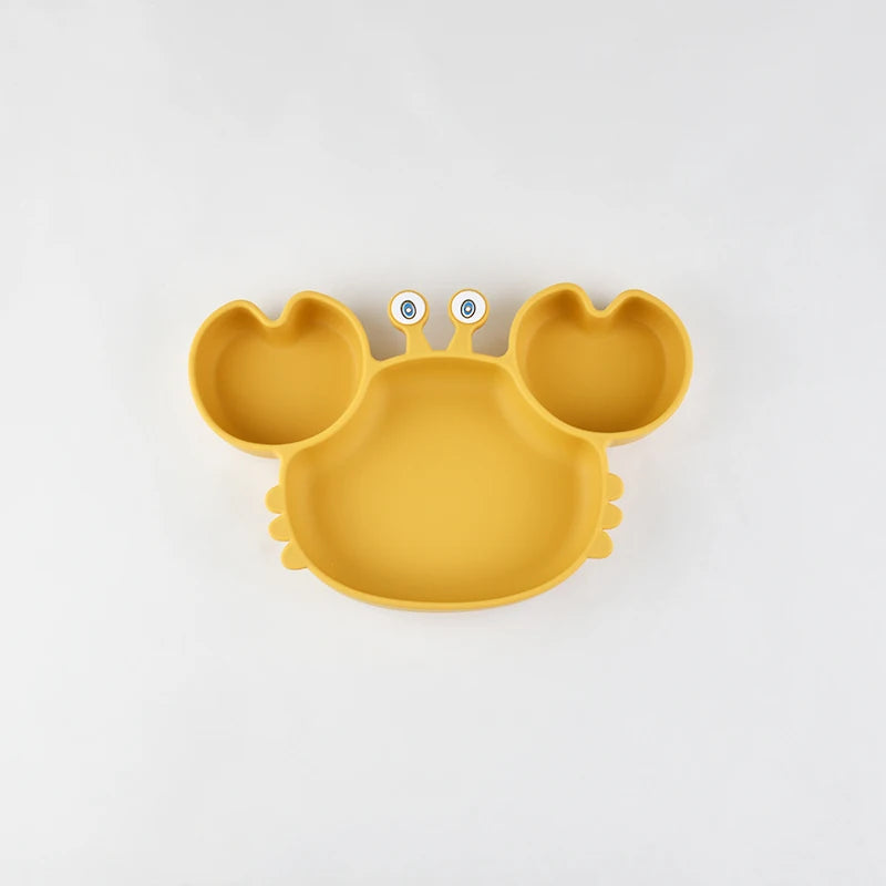 little one _Baby Safe Silicone Dining Plate Suction Cartoon Children Dishes