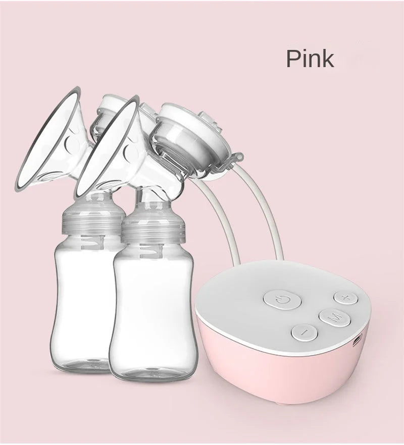 JOY_Double Electric Breast Pump USB Electric Breast Pump With Baby Milk Bottle Cold Heat Pad BPA Free Powerful Breast Pumps