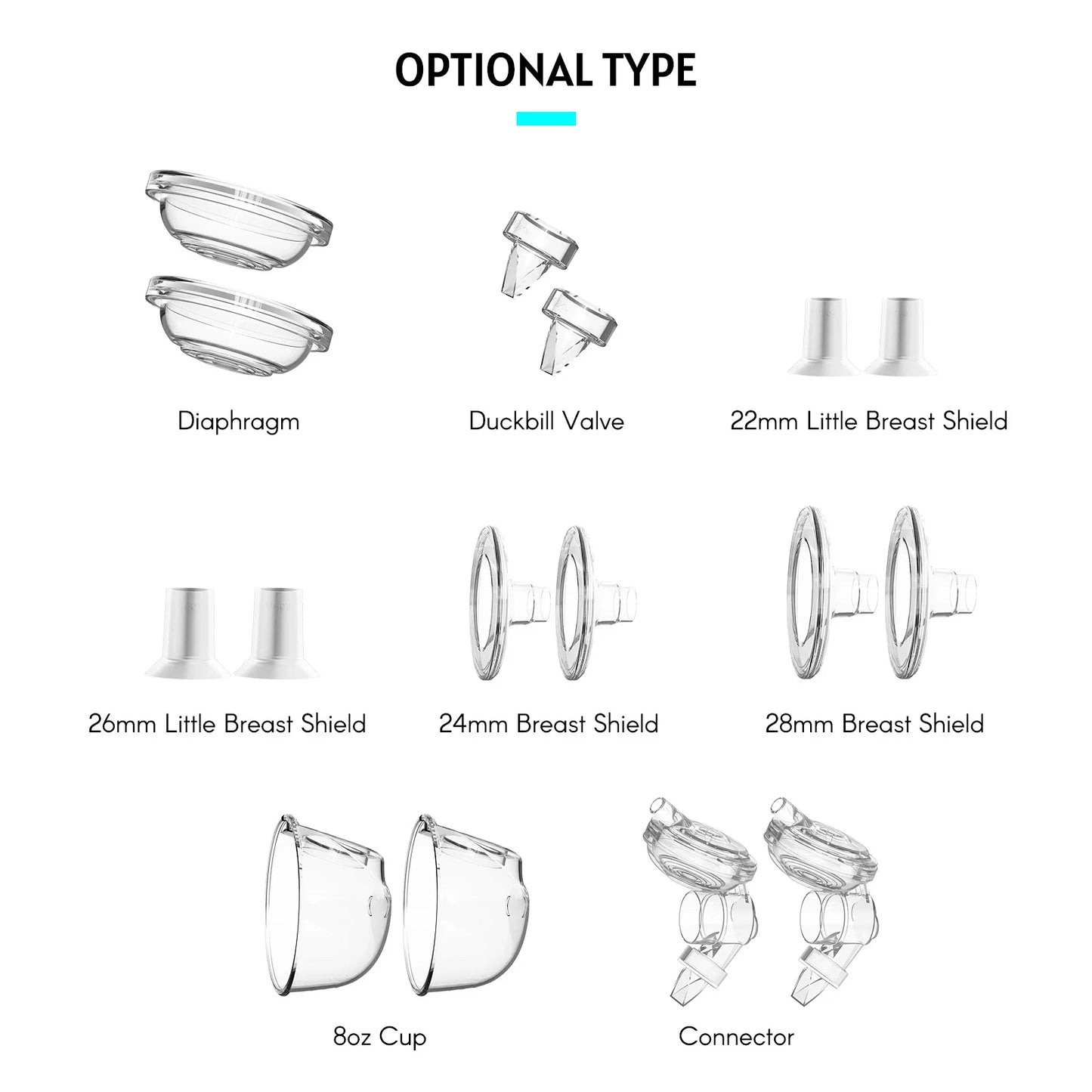 JOY_Electric Breast Pump Replacement Accessory Includes 2PCS Duckbill Soft Food-Grade Silicone for  Wearable Breast Pump