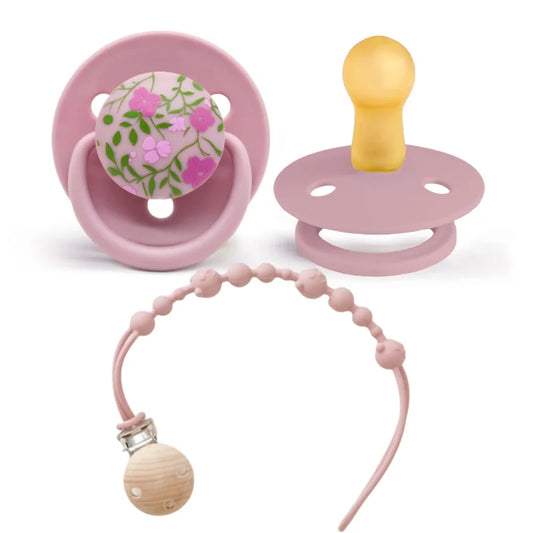 Little one
0-36 months macaron color baby silicone pacifier + pacifier chain