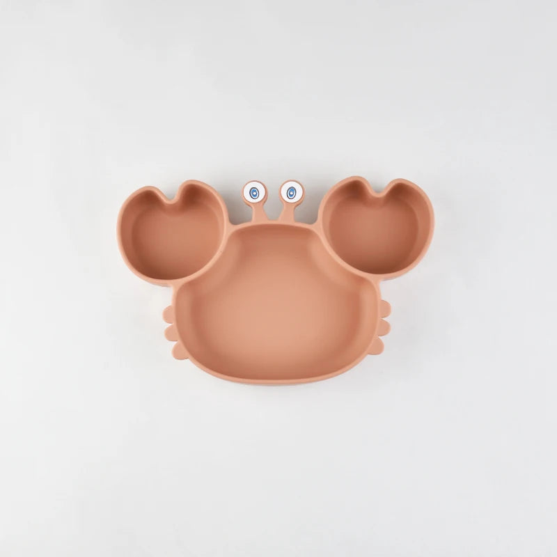 little one _Baby Safe Silicone Dining Plate Suction Cartoon Children Dishes