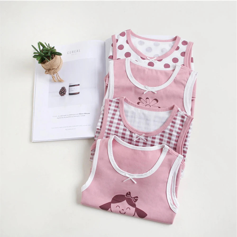 Bird_4Pcs Summer Tank Tops For Girls