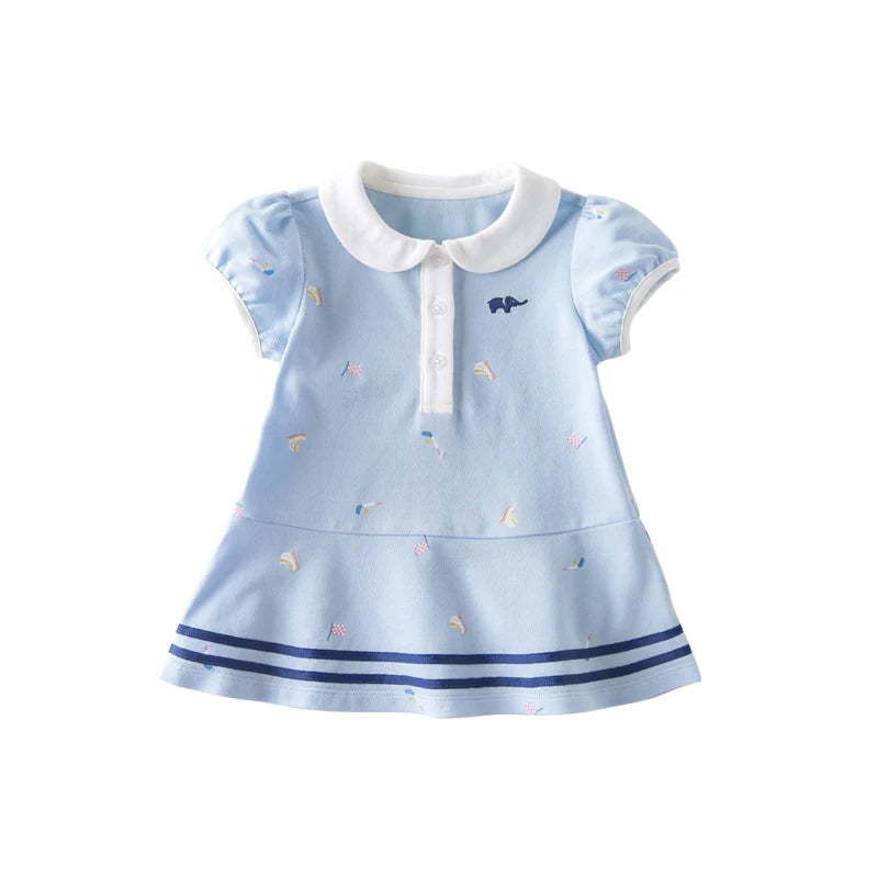 Little one_ summer baby girl's princess cartoon striped dress