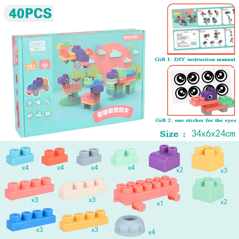 Baby Soft Plastic 3D Building Blocks Big Size