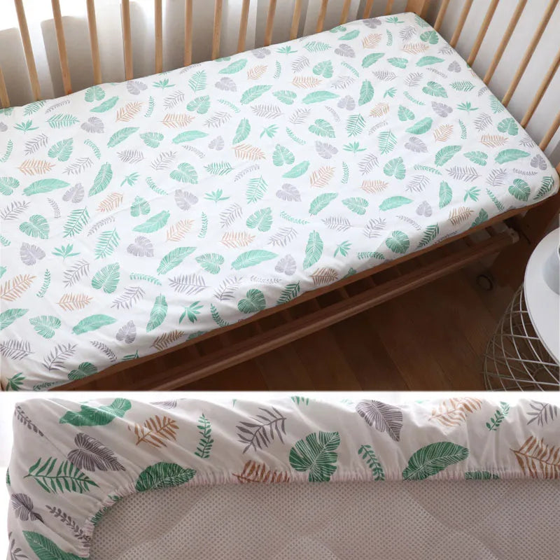 Little one_130x70cm 100% Cotton Baby Crib Fitted Sheet For Newborn