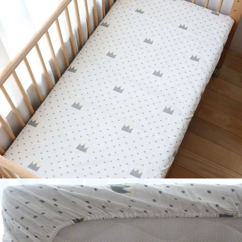 Little one_130x70cm 100% Cotton Baby Crib Fitted Sheet For Newborn
