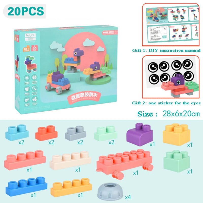 Baby Soft Plastic 3D Building Blocks Big Size